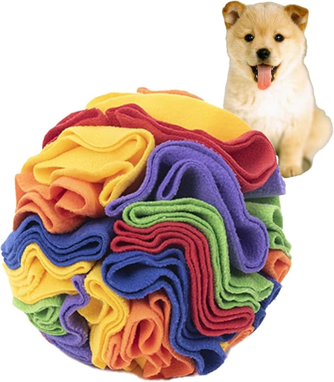 BenePoint Dog Snuffle Ball - Interactive Sniff & Slow Feed Dog Puzzle Toy (15cm, Rainbow)
