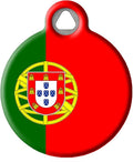 Dog Tag Art Flag of Portugal Portuguese Flag Personalized Pet ID Tag for Dogs and Cats, Silent Dog Tag with Customized Identification Information - Small .875" Diameter