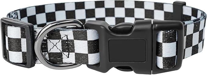 Dog Collar Adjustable Puppy Collar for Small Medium Large Dogs, Nylon Safety Collars with Leopard Print Night Visibility, Plaid S