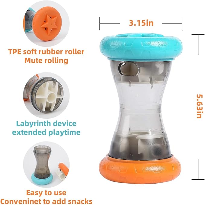 Treat Dispensing Puzzle Toys,Interactive Dog Puzzle Toy, Dogs Enrichment Toy to Keep Them Busy,Slow Feeder,Perfect Alternative to Slow Feeder Dog Bowls to Improves Pets Digestion