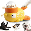 Duck Treat Dispenser for Dogs to Train Problem-Solving Skills, Duck Pet Feeder for Cats Dogs, 2-in-1 Interactive Dog Puzzle Toy & Slow Feeder for Small & Medium Dogs (Yellow)