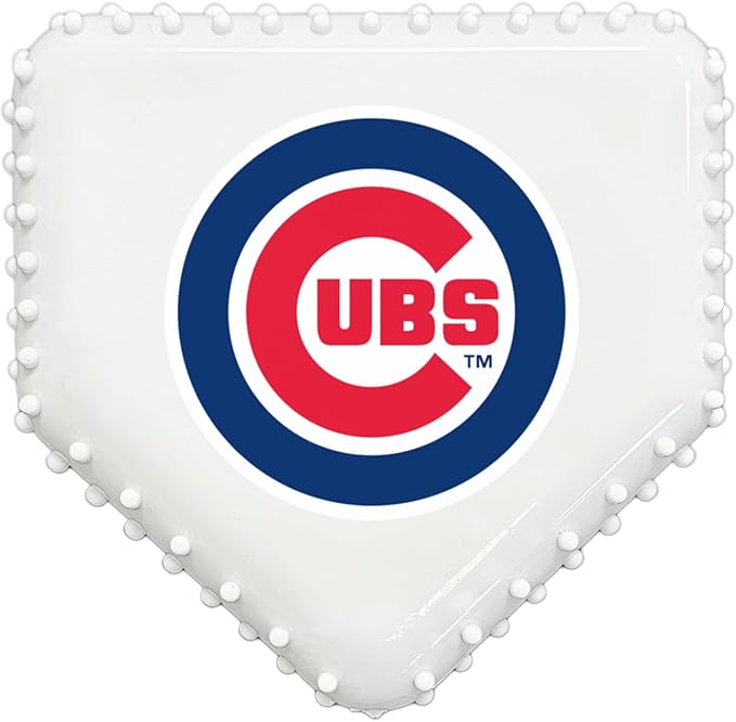 Pets First MLB Chicago Cubs Hard-Nylon Baseball Home Plate Dog Chew Toy, Interactive and Fun Dog CHEW Toy, Bacon Flavored, Strong Durable Chew Toy for Pets