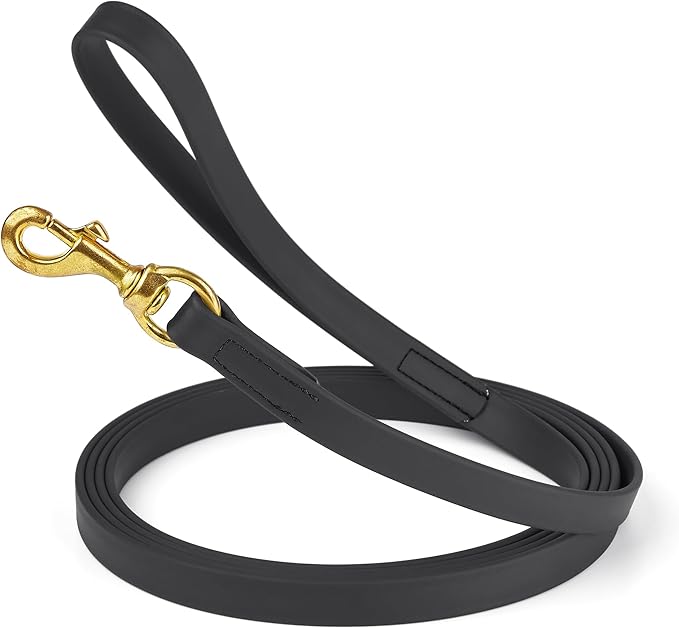 Viper Biothane K9 Working Dog Leash Waterproof Lead for Tracking Training Schutzhund Odor-Proof Long Line with Solid Brass Snap for Puppy Medium and Large Dogs, 20ft Black