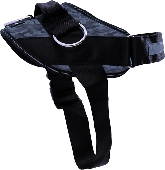 ShawnCo Essential Dog Harness, No-Pull Pet Vest with 3 Leash Clips, No Choke, Reflective, Adjustable and Padded, for Easy Walking and Training for Small, Medium and Large Dogs (Dark Camo, XL)