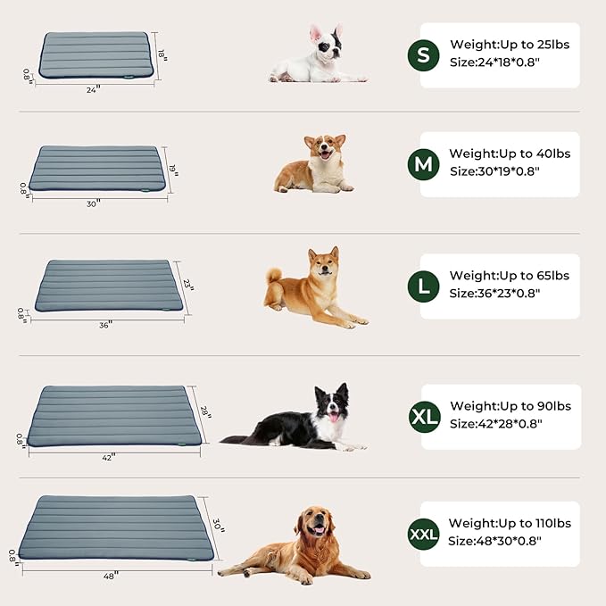 BALANCE Dog Crate Pad, Dog Foam Crate Mat Kennel Pad, Washable Water-Resistant Pet Bed Flat Dogs Cage Mat for X-Large Dogs