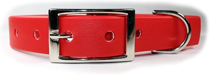 Waterproof Dog Collar (M/L: 16"-20", Red)
