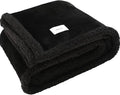 Dog Blanket, Waterproof Reversible Sherpa Fleece Throw Blanket, Furniture Cover for Bed, Couch, Sofa Protection from Liquid Pee and Pet Fur of Puppy, Cat (Black XS20*27inches)