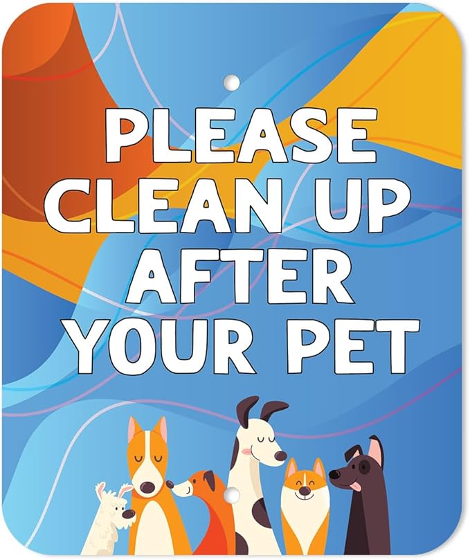 DISPENSE-ART™ collection "Abstract Dogs" - Custom UV printed design on rust-proof aluminum 7' dog waste station with 400 dog waste roll bags
