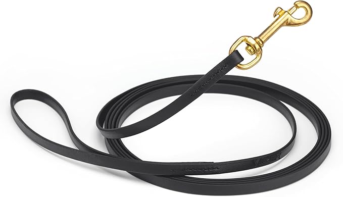 Viper Biothane K9 Working Dog Leash Waterproof Lead for Tracking Training Schutzhund Odor-Proof Long Line with Solid Brass Snap for Puppy Medium and Large Dogs, 10ft Black