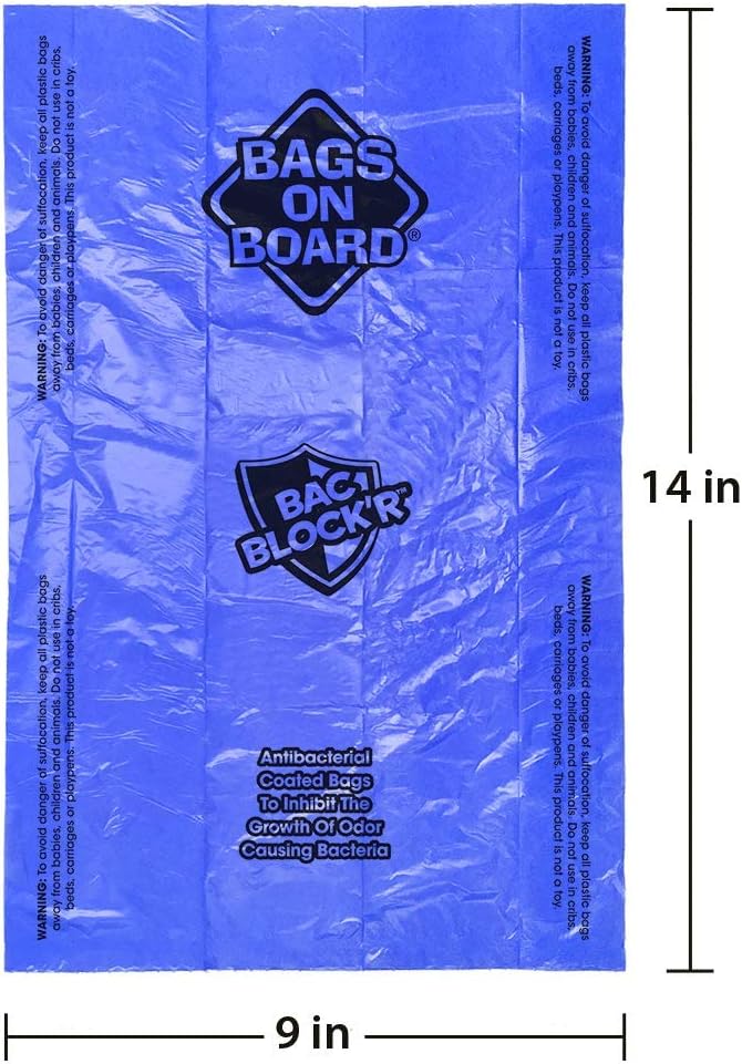 Bags on Board Dog Poop Bags - Strong, Leak Proof Dog WasteBags - 9 x 14 Inches BlueBags (3203940071) (Pack of 1800)