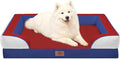 Comfort Expression Orthopedic Dog Bed for Large Dogs 36x27 Inch, Waterproof Egg Crate Foam Large Pet Bed with Removable Bolsters, Dog Couch with Washable Cover & Non-Slip Bottom, Primary Tri-Color