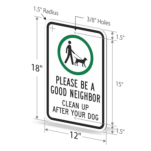 SmartSign "Please Be A Good Neighbor, Clean Up After Your Dog" Sign | 12" x 18" Aluminum