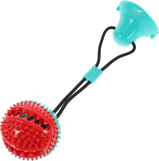 Didiseaon Pet Molar Toy Suction Cup Ball Double Suction Rubber Dog Chew Toy for Puppies Dog Drawstring Ball Playing Cleaning Toy