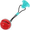 Didiseaon Pet Molar Toy Suction Cup Ball Double Suction Rubber Dog Chew Toy for Puppies Dog Drawstring Ball Playing Cleaning Toy