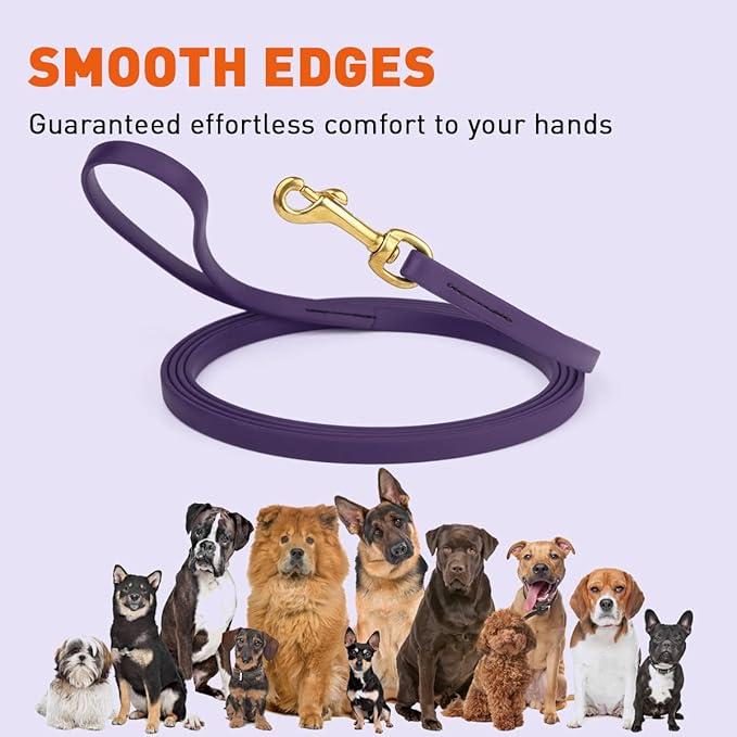 Viper K9 Biothane Working Dog Leash Waterproof Lead for Tracking Training Schutzhund Dog Sport & Search - Odor-Proof Long Line with Solid Brass Snap for Puppy Medium and Large 1/2" x 20ft VioletPurple