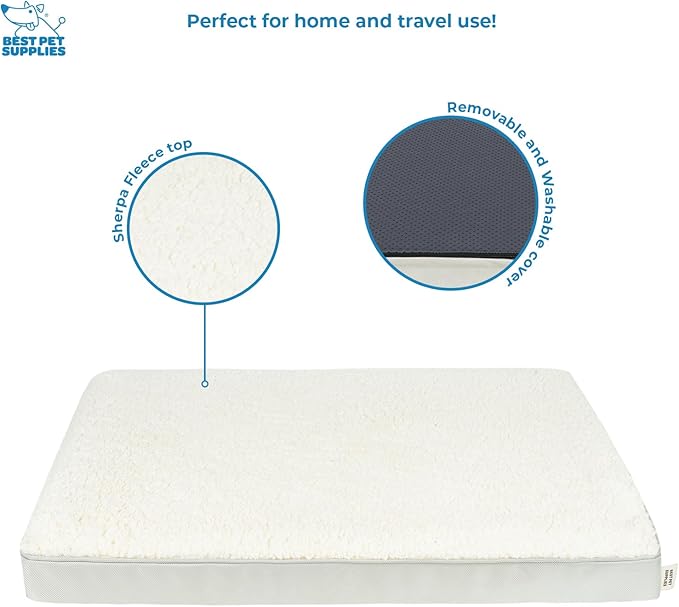 Best Pet Supplies Dog House Bed Crate Mat Tent Indoor Round Soft Plush for Small, Medium, and Large Breeds - Beige, 30 x 20 x 3