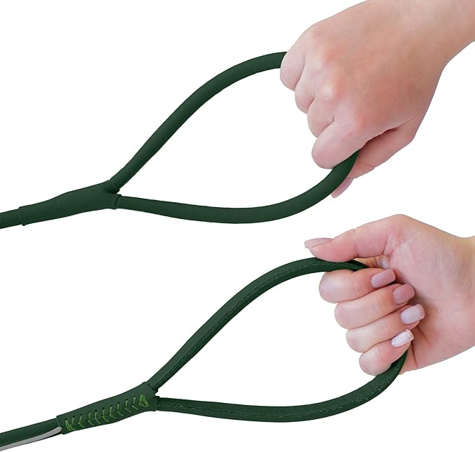 OOPSDOGGY Reflective Rolled Leather Dog Leash 6ft - Soft Training Lead for Small Medium Large Dogs Puppy - Heavy Duty Rope Puppies Leashes for Outdoor Walking Running (Green, Medium/Large)