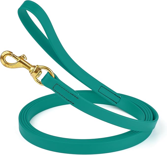 Viper Biothane K9 Working Dog Leash Waterproof Lead for Tracking Training Schutzhund Odor-Proof Long Line with Solid Brass Snap for Puppy Medium and Large Dogs, 15ft Blue Aqua