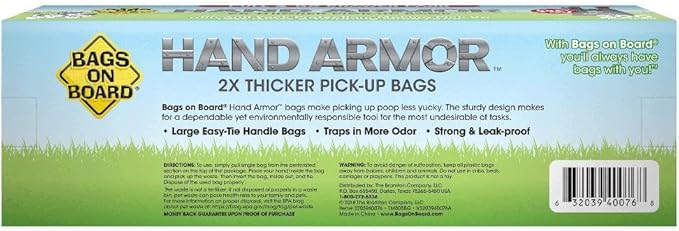 Bags on Board Dog PoopBags - Extra Thick Waste PickupBags with Easy Tie Handles - Easy Dispensing Drawer Pack - 200 Count (Pack of 4)
