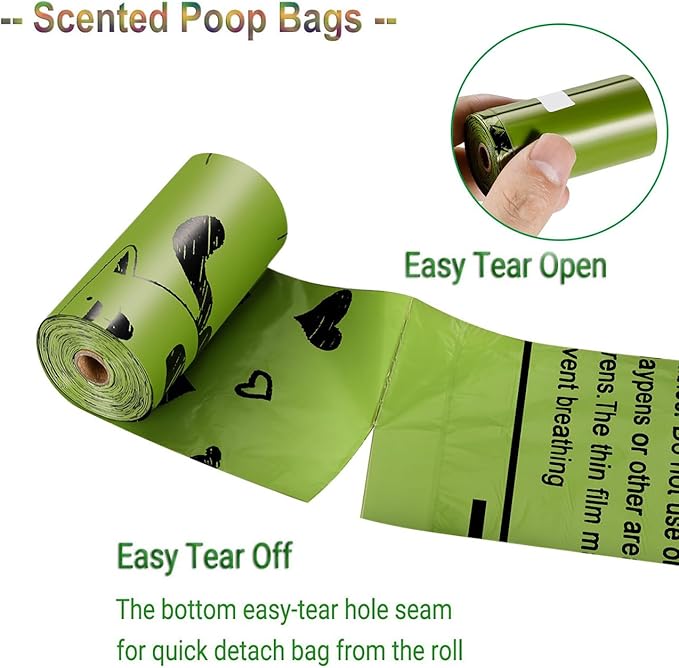 Dog Poop Bag Biodegradable - 540 Count Dog Waste Bags with Dispenser, Extra Thick Strong Leak Proof Poop Bags for Dogs Doggy | Scented