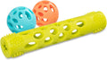 Messy Mutts Totally Pooched Huff'n Puff Toys | TPR Puzzle Toys for Dogs | 2-in-1 Interactive Toy and Tooth Cleaner (Assorted, 3-Piece)