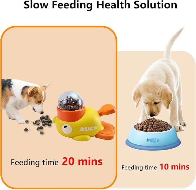 Duck Treat Dispenser for Dogs to Train Problem-Solving Skills,Dog Slow Feeder Puzzle Toy Prevents Bloating, Interactive Treat Dispensing Toy for Small Cats,Dogs,Other Pets