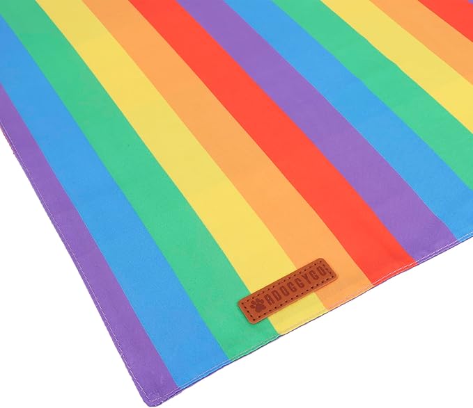 ADOGGYGO Rainbow Dog Bandana, Multi Size Offered, Rainbow Bandanas for Large and Extra Large Dogs Pets (X-Large)