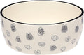 Pearhead Ceramic Dog Bowl Large 9 Cup – Puppy Faces Pattern, Durable Heavyweight Pet Food & Water Bowl, Neutral Modern Design, for Pet Parents, XL