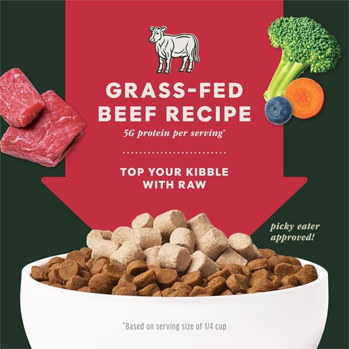 Instinct Raw Boost Mixers, Freeze Dried Dog Food Topper, Grain Free Recipe - All Natural Beef, 14 oz. Bag
