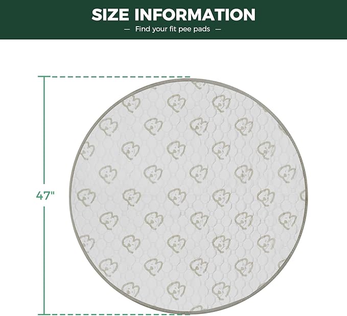 FXW Washable Pee Pads for Dogs, Leak-Proof & Non-Slip, Specifically Designed for Whelping Box, 47" Round, Khaki, 2 Packs