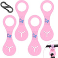 PuppyDoggy Dog Poop Bag Holder for Leash Waste Bag Carrier Dog Poop Bag Dispenser for Walking Running Bicycle Accessory 4 pieces (Pink)
