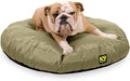 K9 Ballistics Tough Round Nesting Pillow Dog Bed - Removable Cover, Washable, Durable & Water Resistant Indoor/Outdoor Bed - Medium, Sage Green