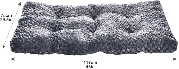 Amazon Basics Washable Cat and Dog Bed and Crate Pad, Indoor, 46 x 29 x 4 inches, Gray