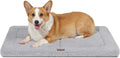 Dog Beds Crate Pad for Medium Small Dogs, Reversible & Washable Non-Slip Kennel Pet Mat, Soft Fleece and High Density Foam Cat Bed for Indoor & Outdoor Use, 29" x 21", Gray