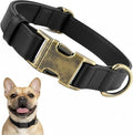 Dog Collars for Small Dogs Silicone Leather Dog Collars Soft Flexible Waterproof Odor-Proof Durable Thick Classic Adjustable Pet Puppy Collar (Black, Small (9-14" Neck))