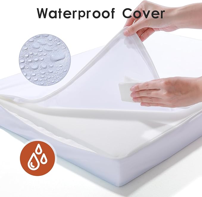 Orthopedic Dog Bed Medium Size Dog, Memory Foam Dogs Bed for Medium Dogs, Washable and Removable Microsuede Cover, Waterproof Liner, Non-Skid Bottom, 30x20x6 Inches, Khaki
