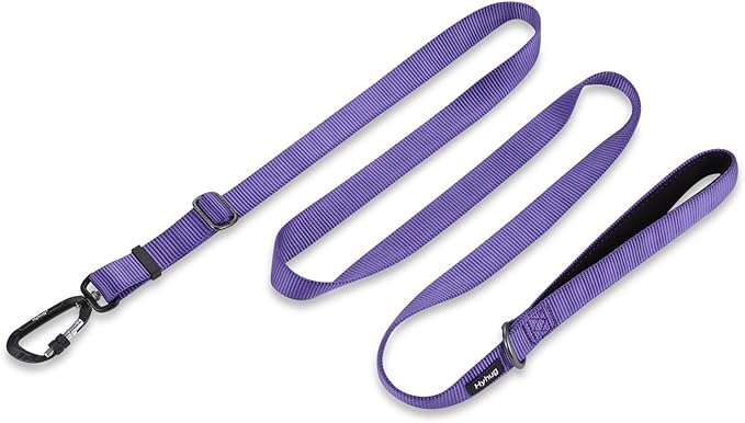 Hyhug Nylon Adjustable 4-6ft Dog Leash with Soft Neoprene Padded Handle, Durable Heavy Duty Leash with Easy-to-Use Bolt Snap, Ideal for Jogging Outdoor