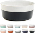 Waggo Dipper Ceramic Dog Bowl for Small and Large Breeds - Heavyweight and Durable Pet Food and Water Dish Crock, Dishwasher Safe, Modern (Black, Medium)