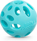 Messy Mutts Totally Pooched Huff'n Puff Ball | 3.1” TPR Puzzle Ball for Dogs | 2-in-1 Interactive Toy and Tooth Cleaner | Teal