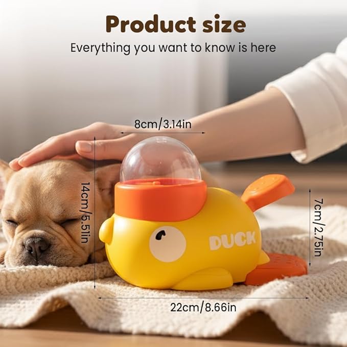 Dog Interactive Treat Dispenser, 2026 New Yellow Duck Cat Treat Dispenser, Interactive Dog Food Dispenser with Button, Dog Food Slow Treat Feeding Dispenser for Small & Large Cats Dogs (2)