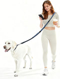 Reinforced Crossbody Dog Leash, 4–6ft Adjustable Multifunction Leash with Dual Padded Handles, Durable Nylon Lead Featuring Solid Metal Clips for Daily City & Park Walking