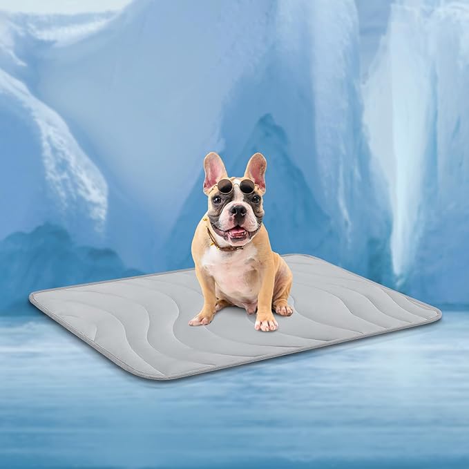 Cozyide Dog Cooling Mat, Large Cooling Mat for Dogs, Reversible Pad for Pet, 36" L x 23" W,Light Grey