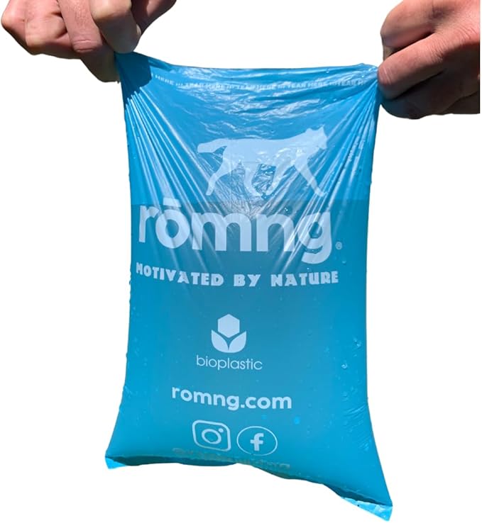 Bio-Based Dog Poop Bags, Unscented, Leak-Proof and Extra Thick Waste Bag Refill Rolls, Cornstarch Blend, 24 Rolls, 360 Bags, Blue