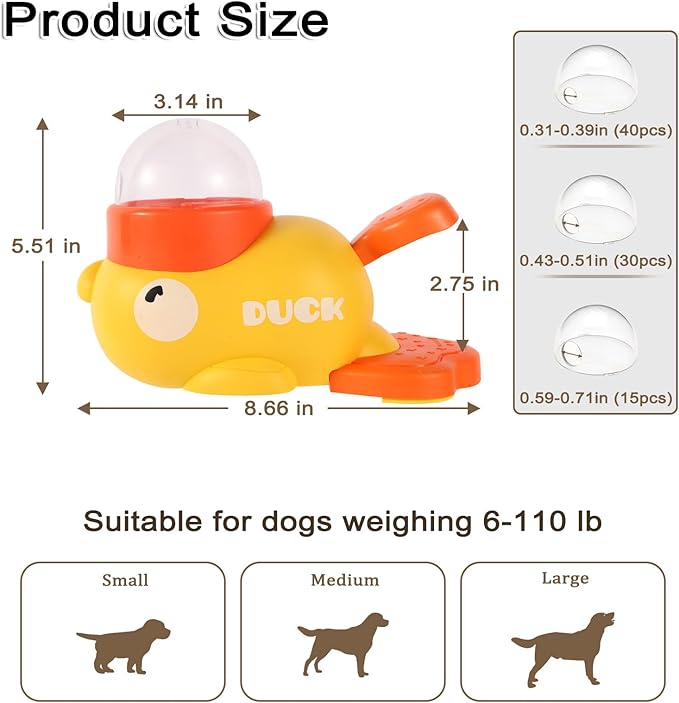 Interactive Dog Treat Dispenser, Puzzle Feeder Dog, Duck Pet Feeder for Healthy Eating, Interactive Treat Dispenser Toy for Dogs and Cats (2 PCS)