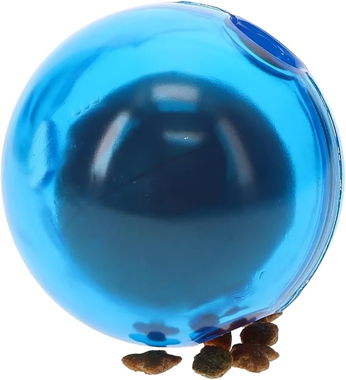 GURU Pet: Guru Ball - Medium Blue - Dog Toy, Hides & Dispenses Treats, Slow Feeding, Easy Loading, Durable Rubber, Roll-Bounce-Spin-Tumble-Solve-Play