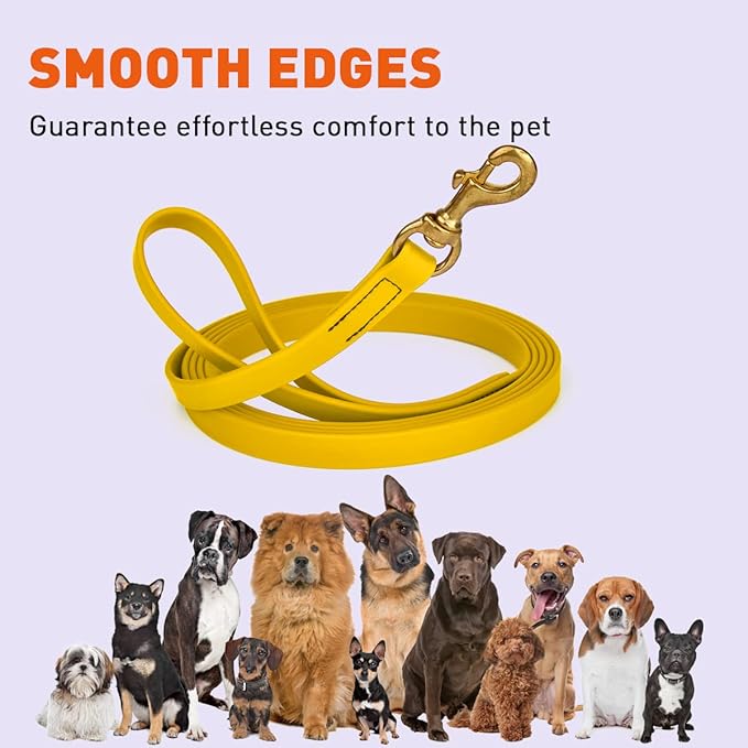 Viper K9 Biothane Working Dog Leash Waterproof Lead for Tracking Training Schutzhund Dog Sport & Search - Odor-Proof Long Line with Solid Brass Snap for Puppy Medium and Large 3/4" x 10ft Lemon Yellow