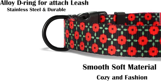 Puppy Dog Collars for Small Dogs - Safety Buckle Durable Plastic Light-Weight, GILR Dogs Collar for Small Dog Collar with Cute Patterns Soft Adjustable (Black, XS)