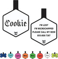 Silicone Silent Dog Tag Personalized with 5 Lines of Custom Deep Engraved Durable Soundless Pet ID Name Tag Hexagon White