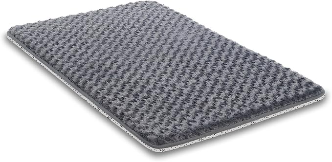 Small Dog Bed for Crate High Resilience Foam Crate Pad Mat for Medium Dogs Washable Anti-Slip,23" x 17",Dark Gray