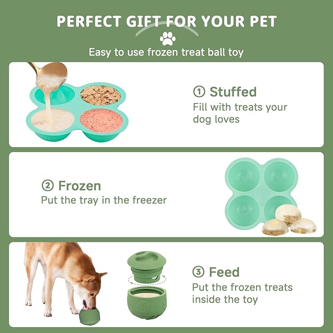 Interactive Dog Puzzle Toy, Treat Dispensing Dog Enrichment Toys, Large Chew Toy - Puppy Boredom Relief, Dogs Treat Balls, Sturdy Frozen Treat Toy for Medium and Large Dogs
